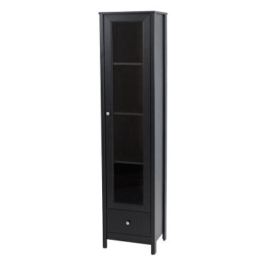 Imagem de Cristaleira 1 Porta Vidro 1 Gaveta 180x43 cm E962 Preto Dtall