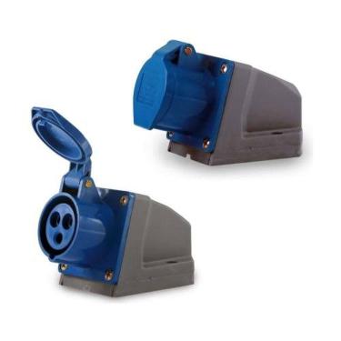 Imagem de Tomada Industrial Sobrepor 16a 2p+t 220v/240v Soprano Ip44 Nylon 6.6 Latão Nbr Iec 60309-1 60309-2