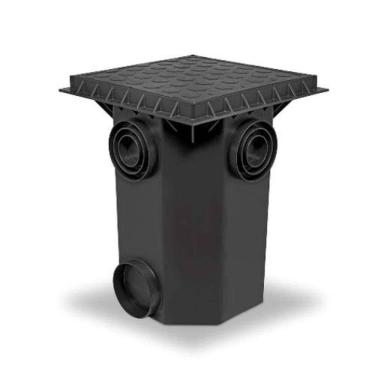 Imagem de Caixa Passagem 350x350x44,5cm 22l Com Tampa Cega - Para Rede De Esgoto, água E Cabos - Roma