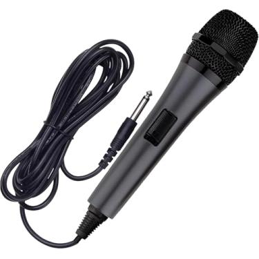 Imagem de Karaoke USA Microfone de karaokê dinâmico profissional OM187 | Microfone com fio durável com plugue de 6,3 mm (1/10.2 cm) e cabo de 2 metros | Design plug-and-play para máquinas de karaokê, sistemas