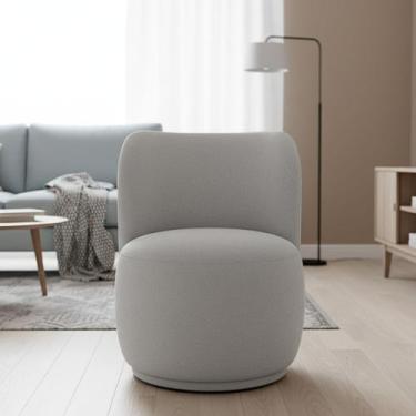 Imagem de Poltrona Decorativa Sala Estar Orgânica Bia Boucle Cinza Claro - Monta