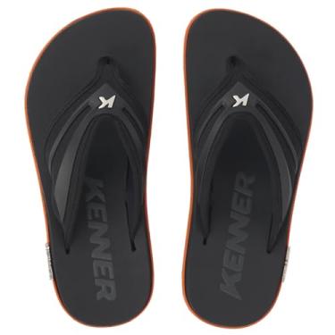 Imagem de Chinelo Kenner Kivah New Force Masculino - Preto e Laranja - 37