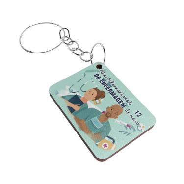 Imagem de Kit 25 Chaveiros MDF Gratidão Enfermagem - R9 Decor