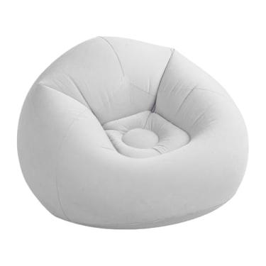 Imagem de Bewinner Cadeira Inflável Sofá de Ar, PVC Reunindo sofá único Inflável, Espreguiçadeira Inflável Confortável para Acampamento à Noite de Cinema, sofá Inflável Loveseat para Exterior e Sala (Cinza