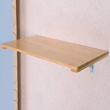 Imagem de LXB Mesa de computador para uso doméstico montada na parede - mesa de computador dobrável de madeira maciça mesa de jantar de cozinha mesa de trabalho doméstico / 80 × 50 cm