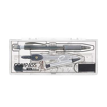 Imagem de Bússola geométrica bússola de metal com caixa retangular kit de geometria matemática para estudantes e engenharia desenho 0,7 mm lápis mecânico bússola de desenho (cor: A)