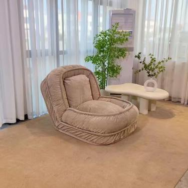 Imagem de AKALNNB Cadeiras Sofá preguiçoso sofá-cama 14 posições ajustável colchão dobrável sofá tatami sofá cama para quarto, salão de beleza, escritório, sala de estar (cor: cáqui) (tamanho único)