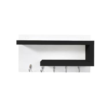 Imagem de Porta chaves de parede organizador Moderno(Branco/Preto)