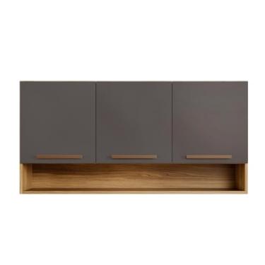 Imagem de Armário armário 3 portas e cozinha suspensa(/Grafite)