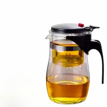 Imagem de Chaleira Bule Jarra de Vidro 900ML Para Chá Com Infusor Reutilizável