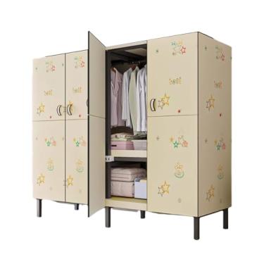 Imagem de PEKJI Armários portáteis de aço inoxidável grande capacidade guarda-roupa roupas armário guarda-roupa dobrável rápido e fácil de montar