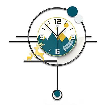 Imagem de Relógio de luxo leve criativo na moda, relógio de parede moderno para sala de estar, relógio simples com personalidade, relógio de parede de sala de estar