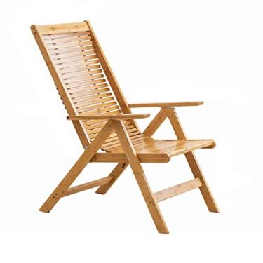 Imagem de Poltrona, poltrona de sala de estar, cadeira com encosto, apoio de braço de madeira ajustável banco dobrável de 6 posições, cadeira decorativa moderna acolchoada de meados do século com apoio para os