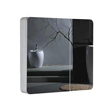 Imagem de Espelho de banheiro Armário de parede com espelho de luz Armário com prateleiras de armazenamento Luz de preenchimento adequado para banheiro (Tamanho: 80 cm/31,5 polegadas)