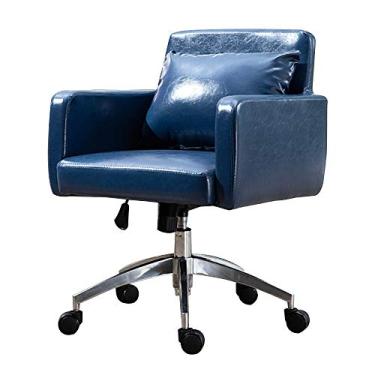 Imagem de Computador Executivo e Ergonômico Giratório Altura Ajustável Couro Mesa Gaming com Função de Reclinação Computador Giratório para Escritório de Estudo