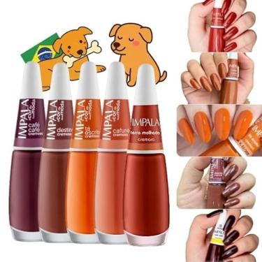 Imagem de Kit 10 Esmaltes Impala Vira Lata Caramelo Tons Marrom Chocolate Nude Terrosos (5 Cores)