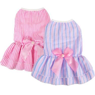 Imagem de Vestidos para cães Generic XXS Small Puppy Princess, pacote com 2 - Ma