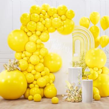 Imagem de PartyWoo Yellow Balloons 127pcs Different Sizes of 36 18 12 10 5 Inch Matte Yellow Latex Balloon Arch Kit Garland for Easter Bee Baby Shower Sunflower Birthday Graduation Party Decorations Yellow-Y55