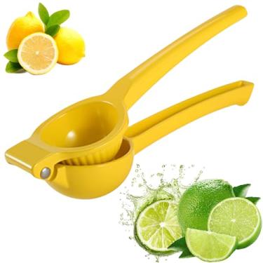 Imagem de Espremedor de limão de metal, portátil, fácil de apertar, dobrável, portátil, espremedor de limão, ferramenta de barra (1, amarelo)