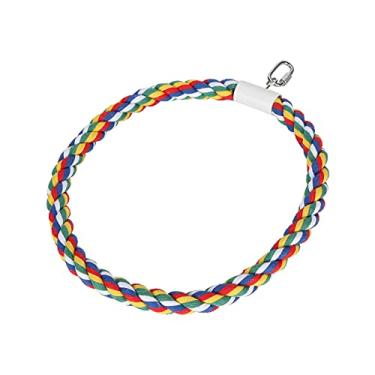 Imagem de AYNEFY Balanço de Corda de Algodão Colorido para Papagaios Pequenos e Médios, Brinquedo de Pássaro Durável Com Benefícios de Exercício, Anel de Escalada de Pássaros Fácil de Instalar, Perfeito para