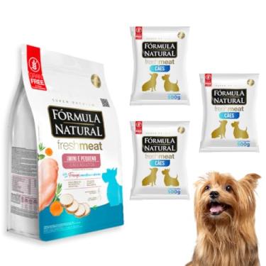 Imagem de Kit com 3 Rações Fórmula Natural Fresh Meat Para Cães Adultos Mini e Pequeno Sabor Frango, Mandioca e Alecrim Linha Super Premium Pelagem Bonita e Brilhante