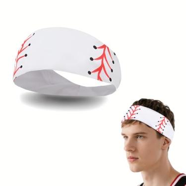 Imagem de Bandanas de beisebol para mulheres e homens tiaras de softball, faixa elástica esportiva, faixa de suor de beisebol, softball, acessórios de cabelo esportivos, bandanas largas, faixa de cabeça para