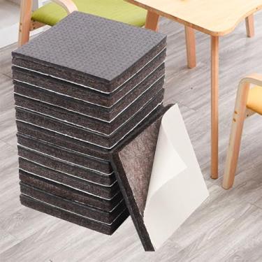 Imagem de 13 peças almofadas antiderrapantes para móveis de 5 cm pés de borracha antiderrapantes protetores de piso de móveis quadrados pretos