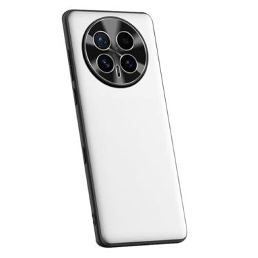 Imagem de LTLMYDAM Capa fina para Honor Magic 8 Pro/8, capa minimalista de couro vegano líquido para câmera de metal, antiderrapante, capa de proteção contra quedas, branca, 8 Pro