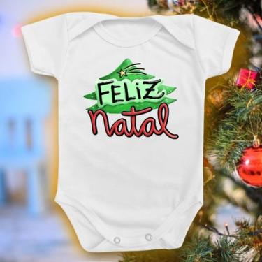 Imagem de Body Para Bebê Feliz Natal Presente Menino Menina Papai Noel - Borizin