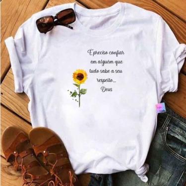 Imagem de Blusa T-shirt Camiseta Feminina Estampada -Girassol- Várias Estampas 2