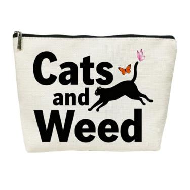 Imagem de SIUNY Bolsas de cosméticos Might Bee Makeup Might Be Snack – Presentes de Natal e aniversário para mulheres, bolsa de maquiagem da amizade, Gatos, Tendência