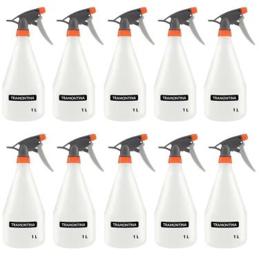 Imagem de Borrifador Pulverizador Jardinagem Manual 1 Litro Kit 10 Un
