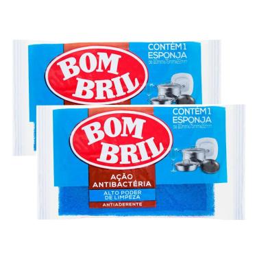 Imagem de Kit 2 Esponja de Limpeza Azul Antiaderente Bombril 1 unidade