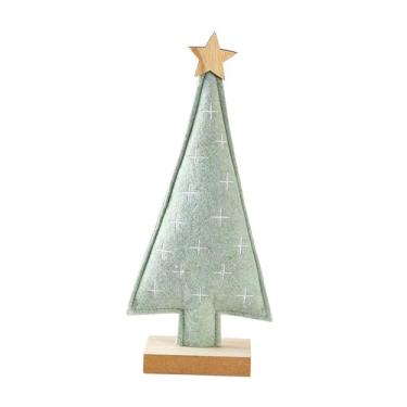 Imagem de IEUDNS Árvore de Natal de mesa, pequena árvore de Natal, artesanato de feltro, estatueta versátil, decoração de mesa de Natal para decoração de casa e, Luz Verde, 14x6x31.3 Cm