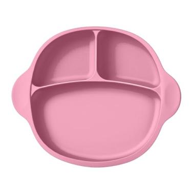 Imagem de Prato de Silicone Life NT-24 para Criança/Bebê Rosa, Design Moderno e Seguro, Ideal para Refeições Divertidas, Fácil de Limpar