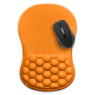 Imagem de WIRESTER Tapete de mouse ergonômico confortável, suporte de pulso, descanso de pulso, alívio da dor com design de massagem e base de poliuretano antiderrapante para acessórios de mesa de escritório em