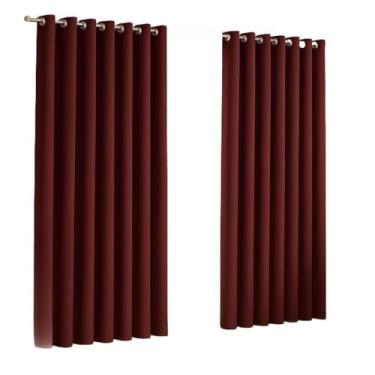 Imagem de Cortina Para Sala Ou Quarto Grande 3,00x2,50 metros Ideal Sala Quarto Escritório Porta (Vinho)