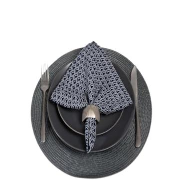 Imagem de Jogo Americano 4 Unidades Redondo Jantar para Mesa Posta, Descanso de Prato(Cinza)