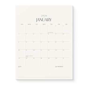 Imagem de Karto Calendário magnético para geladeira 2026 – Vertical 21,6 x 28 cm de janeiro de 2026 a junho de 2027 – Planejamento versátil e fácil com ímã de calendário de geladeira estética – Bege