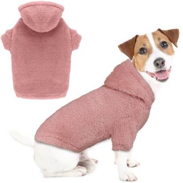 Imagem de Suéter com capuz para cães Fuzzy Sherpa Fleece Warm para cães de médio