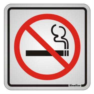 Imagem de Placa De Alumínio Auto-adesiva 15x15cm Proibido Fumar - 120 Ab - Sinalize Placa Auto-ades.15x15cm(proib.fum.)sinal 120ab