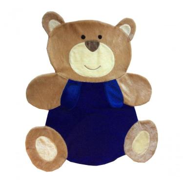 Imagem de Tapete Pelúcia Urso Abraço 1,30M X 1,05M Decorativo Quarto Infantil Base Emborrachado - Azul Royal