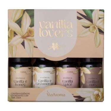 Imagem de Kit Essência Vanilla Lovers Via Aroma 10ml I Vanilla e Honey I Vanilla e Cashmeran I Vanilla Spice I Vanilla e Nuts