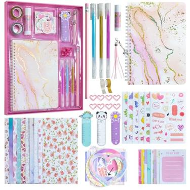 Imagem de HoomTop DIY Journal Kit for Girls Ages 7 8 9 10 11 12 13 14 Year Old, Perfect Birthday Gifts for Teens, Creative Diary with Stationery Set, Stickers, Watercolor Pens