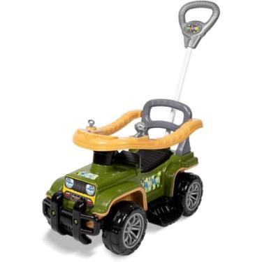 Imagem de Carrinho de Passeio Infantil Militar com Empurrador, Design Off-Road, 4 Rodas Resistentes, Controle na Direção, Anel de Proteção, Buzina Divertida, Apoios de Pés Removíveis, Suporta até 30kg
