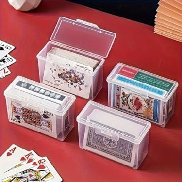 Imagem de Transparent Plastic Playing Card Storage Box, Durable Organizer Case for Poker, Magic Cards, Lightweight