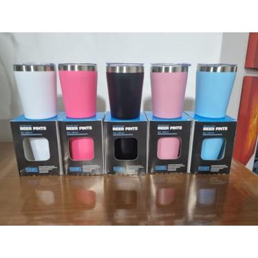Imagem de Mini Copo Cuia Térmico Inox 260 ml com Tampa Acrílica | Parede Dupla Isolamento a Vácuo cores variadas