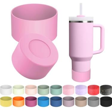 Imagem de 1 bota de silicone para copo Stanley Quencher H2.0 30/1,134 g, IceFlow 20/850.5 g & Hydro Flask 340.2-680.4 g - capa protetora inferior (rosa lavanda)
