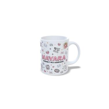 Imagem de Caneca de Cerâmica Personalizada Amanda, Tema Dorama, Branca com Ilustração Kawaii, 325ml (n)