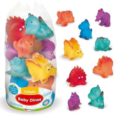 Imagem de Brinquedos Para Banho Bebê Dinossauros De Vinil - 9 Peças